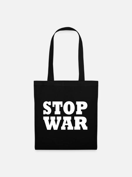 Stop war - Stoffbeutel - Schwarz