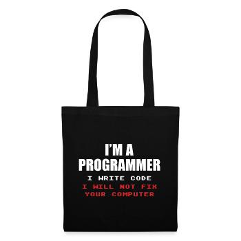Programmierer Geek Computer Programmierung Coder L - Stoffbeutel - Schwarz - Vorne