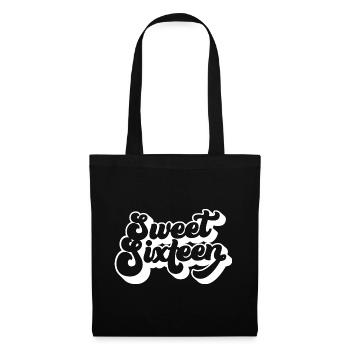 Sweet Sixteen mignon 16e anniversaire cadeau 16 ans - Sac en tissu - noir - Devant