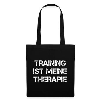 Training Ist Meine Therapie - Stoffbeutel - Schwarz - Vorne