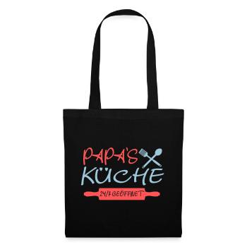 Papas Küche 24h - Stoffbeutel - Schwarz - Vorne