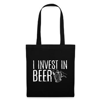 I Invest In Beer 3 - Stoffbeutel - Schwarz - Vorne