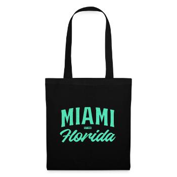 Miami Florida Teal Font - Tote Bag - black - Front
