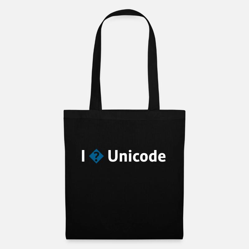 I Love Unicode / I Hate Unicode / I ? Unicode - Stoffbeutel - Schwarz
