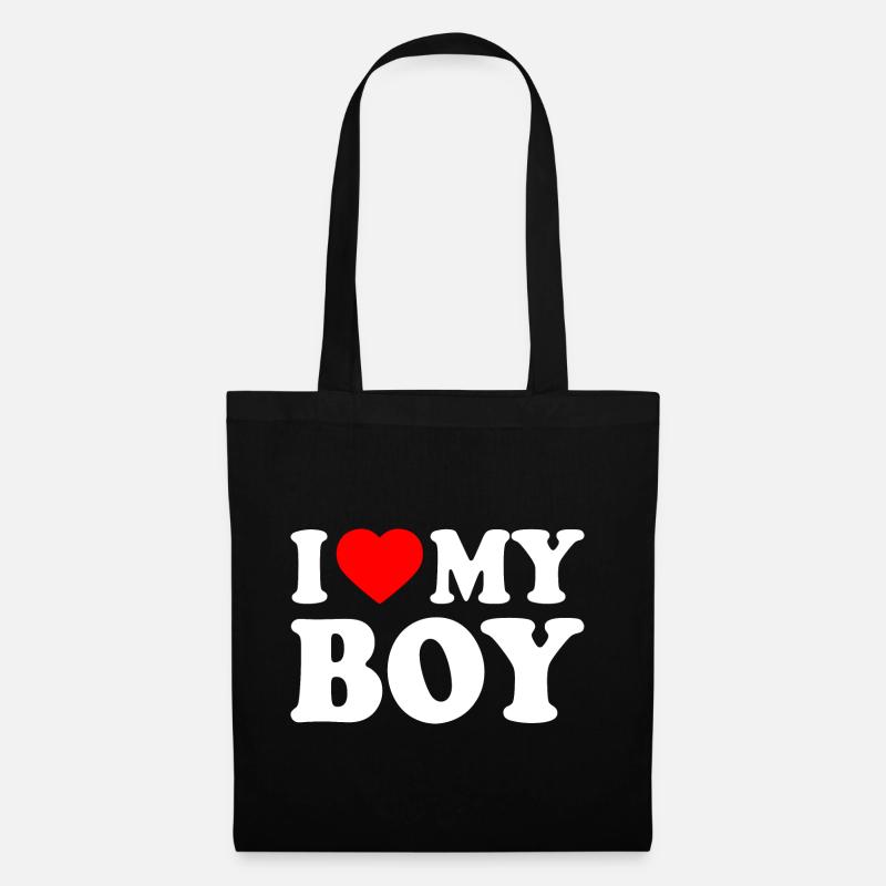 I love my boy - Stoffbeutel - Schwarz