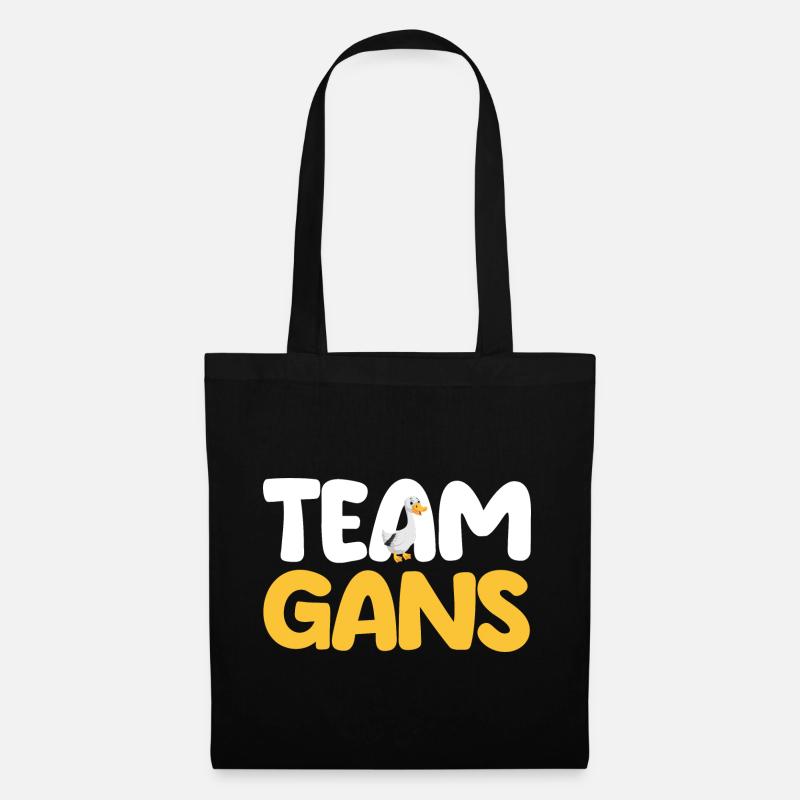 Gans Gänse - Stoffbeutel - Schwarz