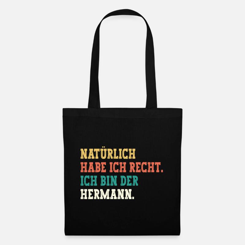 Hermann Lustiger Spruch Vorname Name Hermann - Stoffbeutel - Schwarz