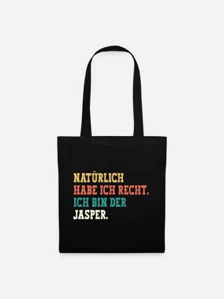 Jasper Lustiger Spruch Vorname Name Jasper - Stoffbeutel - Schwarz