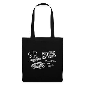 Funny Pizza Box Cat - Pizzeria Gottoria - Tote Bag - black - Front