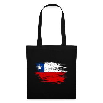 Chile Flagge used - Stoffbeutel - Schwarz - Vorne