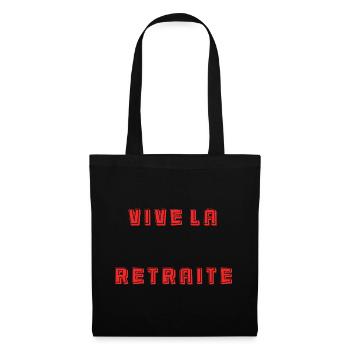 RETRAITE. RETRAITE. RETRAITEE. SENIOR. MAMIE. PAPY - Sac en tissu - noir - Devant