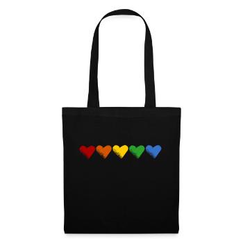Colored Hearts - Tote Bag - black - Front