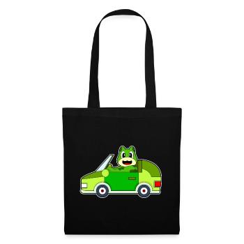 Frosch Auto - Stoffbeutel - Schwarz - Vorne
