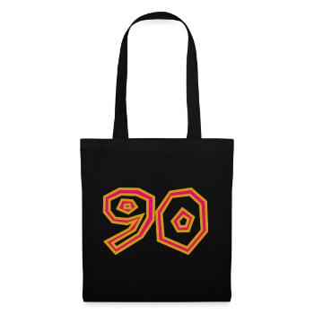 90. 90 ANS. 90e ANNIVERSAIRE. ANNIVERSAIRE 90 ANS. - Sac en tissu - noir - Devant