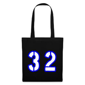 32 Zahl Symbol - Stoffbeutel - Schwarz - Vorne