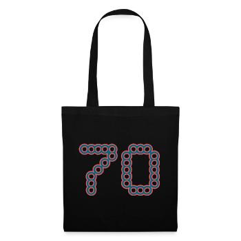 70. 70 ANS. 70e ANNIVERSAIRE. ANNIVERSAIRE 70 ANS. - Sac en tissu - noir - Devant
