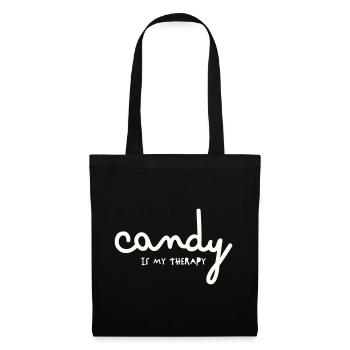 LES BONBONS SONT MA THÉRAPIE - Sac en tissu - noir - Devant