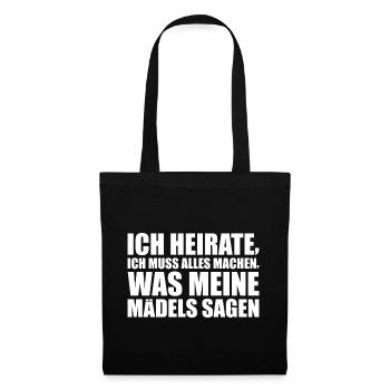 Junggesellenabschied Braut Polterabend Geschenk - Stoffbeutel - Schwarz - Vorne