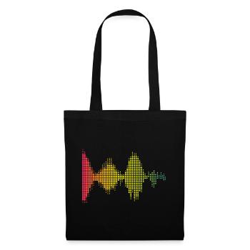 Motif d’ondes sonores colorées - Sac en tissu - noir - Devant