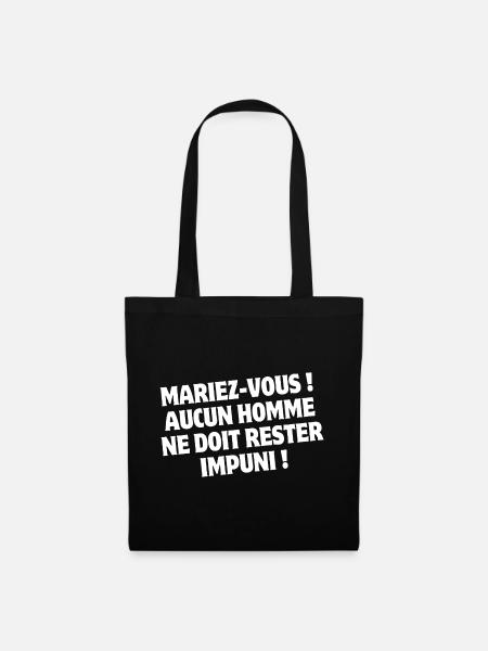 mariage, mariage humour, se marier - Sac en tissu - noir