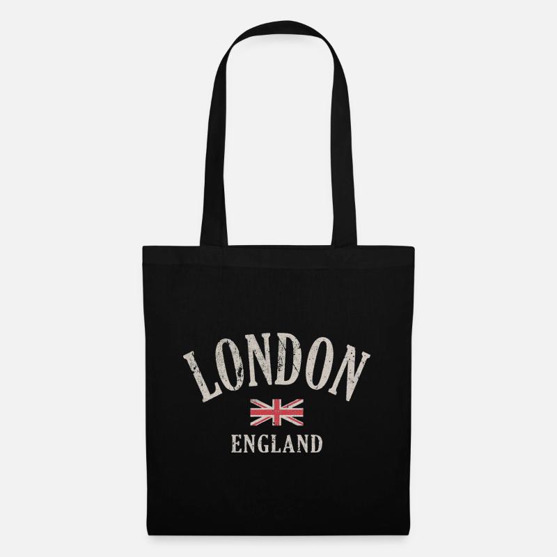 Vintage London Union Jack - Stoffbeutel - Schwarz