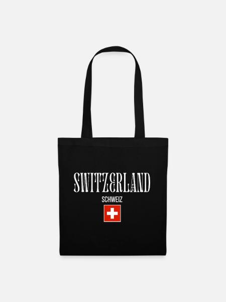 Schweizer Herkunft, ich liebe die Schweiz - Stoffbeutel - Schwarz