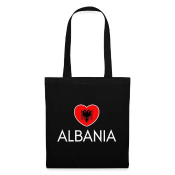 Drapeau de l’Albanie Cœur, j’aime l’Albanie - Sac en tissu - noir - Devant