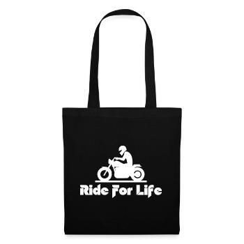 Motorcycle for Life – Biker Silhouette - Stoffbeutel - Schwarz - Vorne