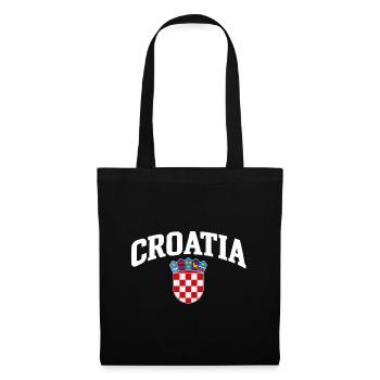 Croatia - Kroatien - Wappen - Mittelmeer - Adria - Stoffbeutel - Schwarz - Vorne