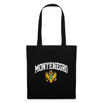 Montenegro - Wappen - Adler - Balkan - Stoffbeutel - Schwarz - Vorne