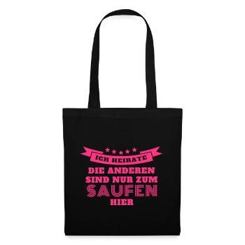 jungesellenabschied braeutigam braut - Stoffbeutel - Schwarz - Vorne