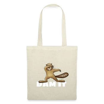 Dam It dabbender Biber dabbing cooles Geschenk - Stoffbeutel - Natur - Vorne