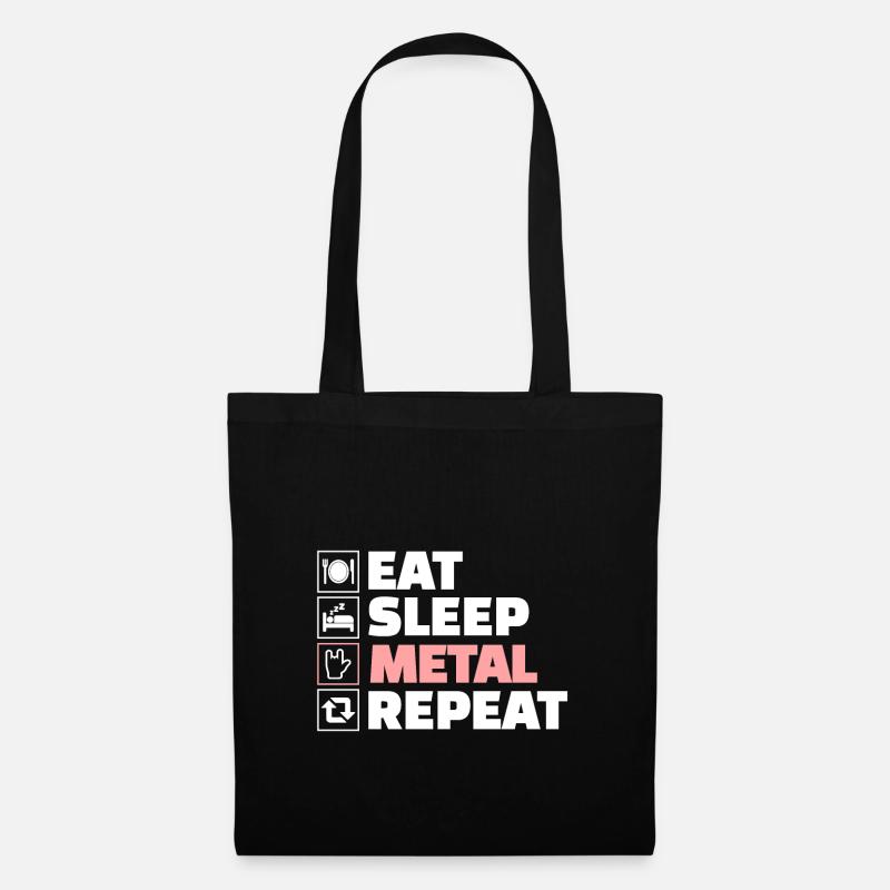 Eat sleep Heavy Metal repeat - Stoffbeutel - Schwarz