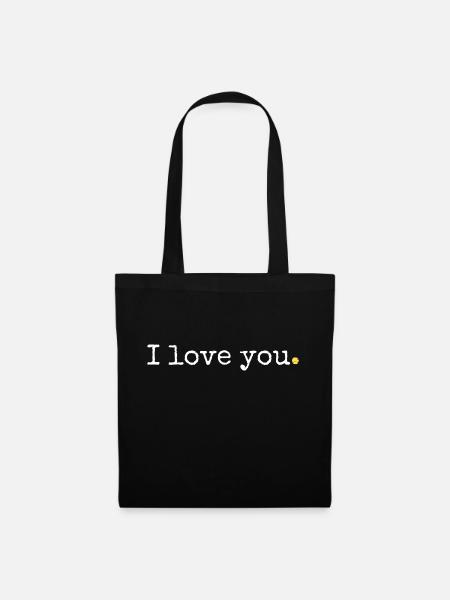 Ich liebe dich - Stoffbeutel - Schwarz