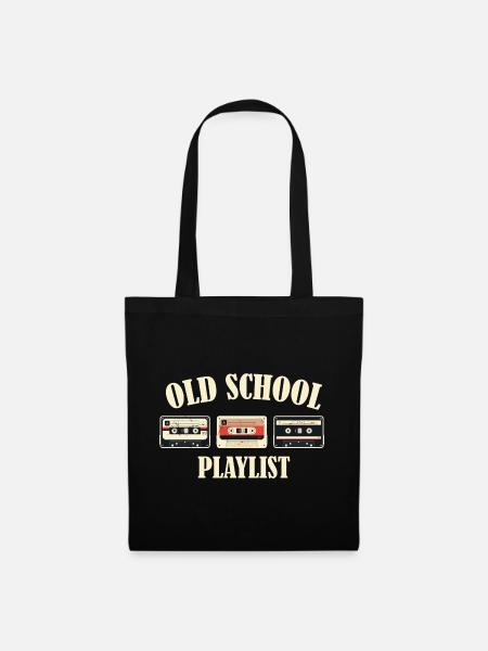 Old School Playlist Retro Vintage 80er - Stoffbeutel - Schwarz
