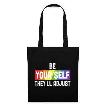 LBGT Drapeau Gay Pride Humain - Sac en tissu - noir - Devant