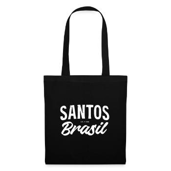 Lettrage Santos Brasil - Sac en tissu - noir - Devant