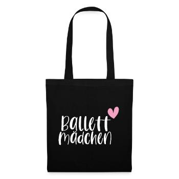 Ballett Mädchen tanzen Ballerina Geschenk - Stoffbeutel - Schwarz - Vorne