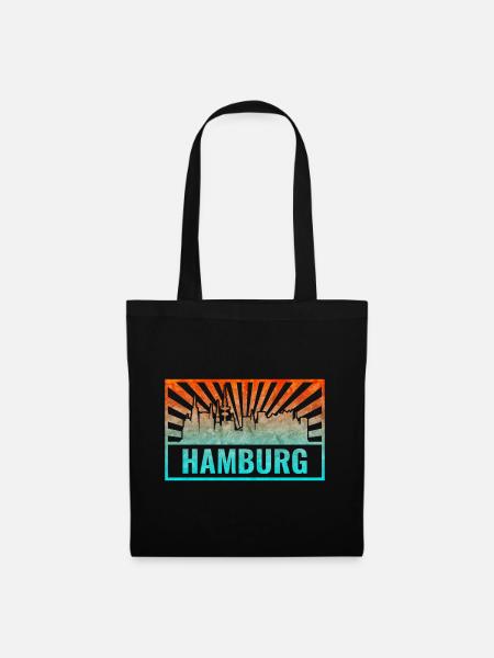Hamburg Skyline Gradient - Stoffbeutel - Schwarz