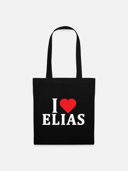 T-Shirt Ich liebe Elias T-Shirt Geschenkidee - Stoffbeutel - Schwarz