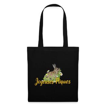 Joyeuses Paques Frohe Ostern - Stoffbeutel - Schwarz - Vorne
