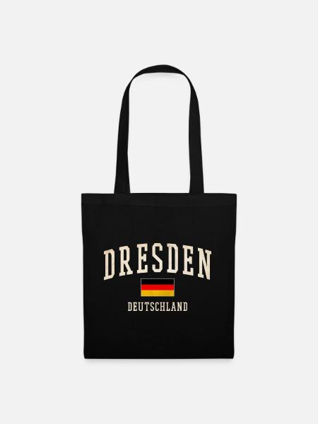 Dresden Flagge Vintage Design - Stoffbeutel - Schwarz