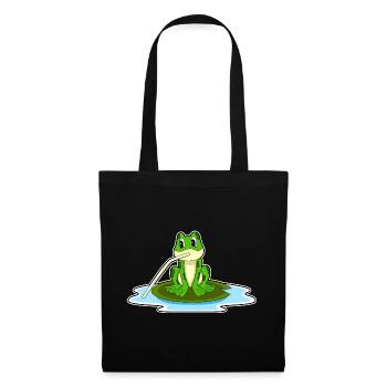 Grenouille drôle - Sac en tissu - noir - Devant