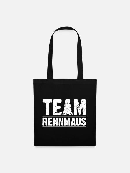 Maus Mäuse Rennmaus - Stoffbeutel - Schwarz