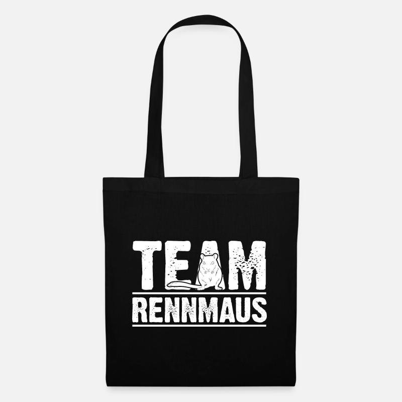 Maus Mäuse Rennmaus - Stoffbeutel - Schwarz