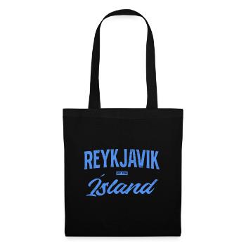 Reykjavik Island Schriftzug - Stoffbeutel - Schwarz - Vorne