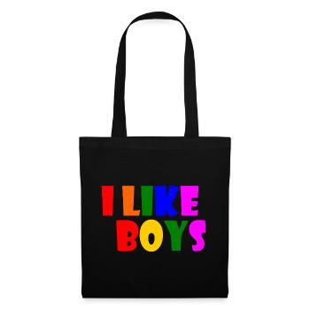 I like boys - Stoffbeutel - Schwarz - Vorne