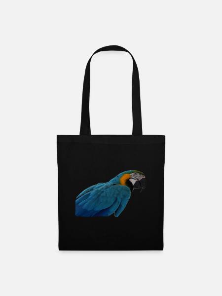 Papageien Vogel T-shirt Geschenk - Stoffbeutel - Schwarz