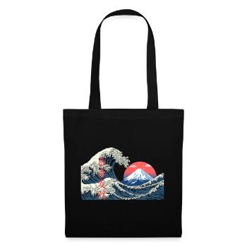 T Shirt Wave kanagawa hokusai mont fuji japan - Tote Bag - black - Front
