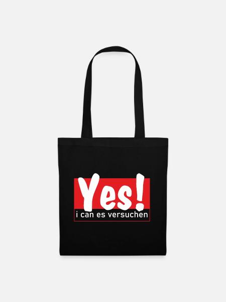 Yes i can es versuchen! - Stoffbeutel - Schwarz